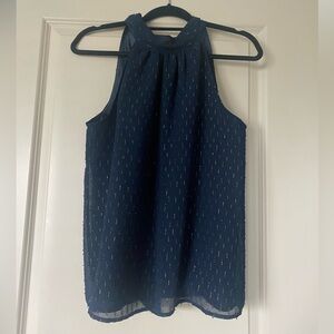 J. Crew Factory metallic clip high neck halter top